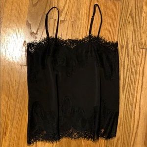 Black silky and lace top